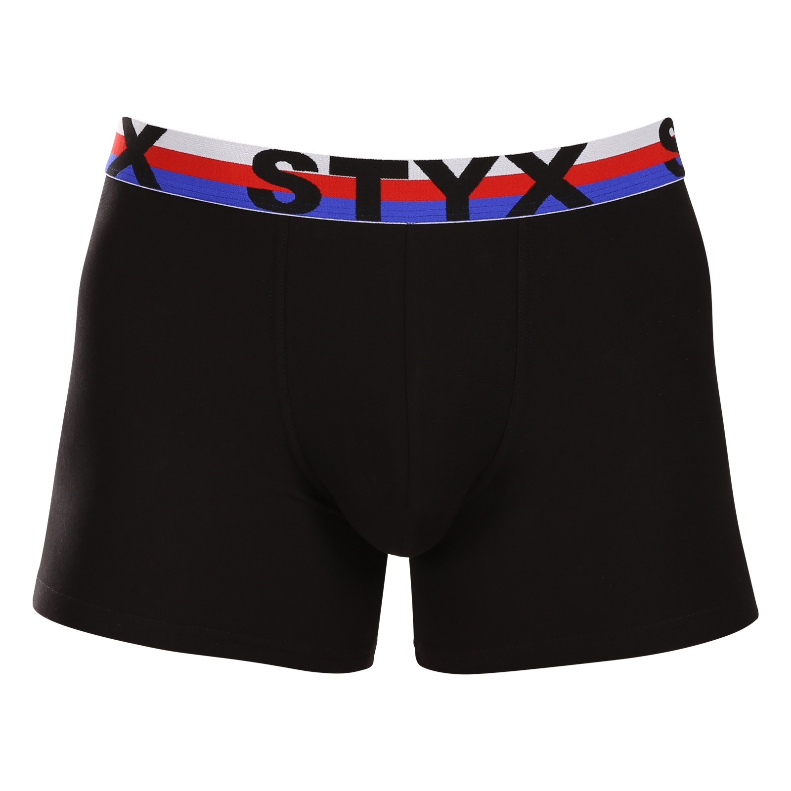 Levně Pánské boxerky Styx long sportovní guma černé trikolóra (U1960) XXL