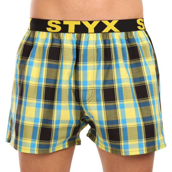 3PACK pánské trenky Styx sportovní guma vícebarevné (3B103133)