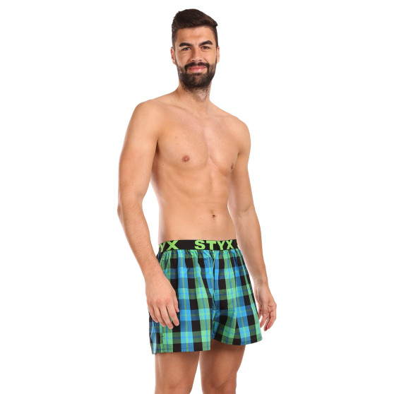 3PACK pánské trenky Styx sportovní guma vícebarevné (3B103840)