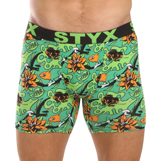 3PACK pánské boxerky Styx long art sportovní guma vícebarevné (3UN15780)