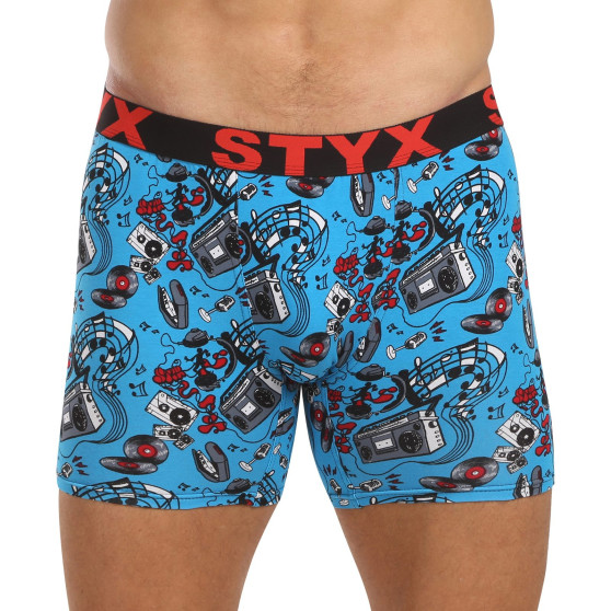 3PACK pánské boxerky Styx long art sportovní guma vícebarevné (3UN15780)